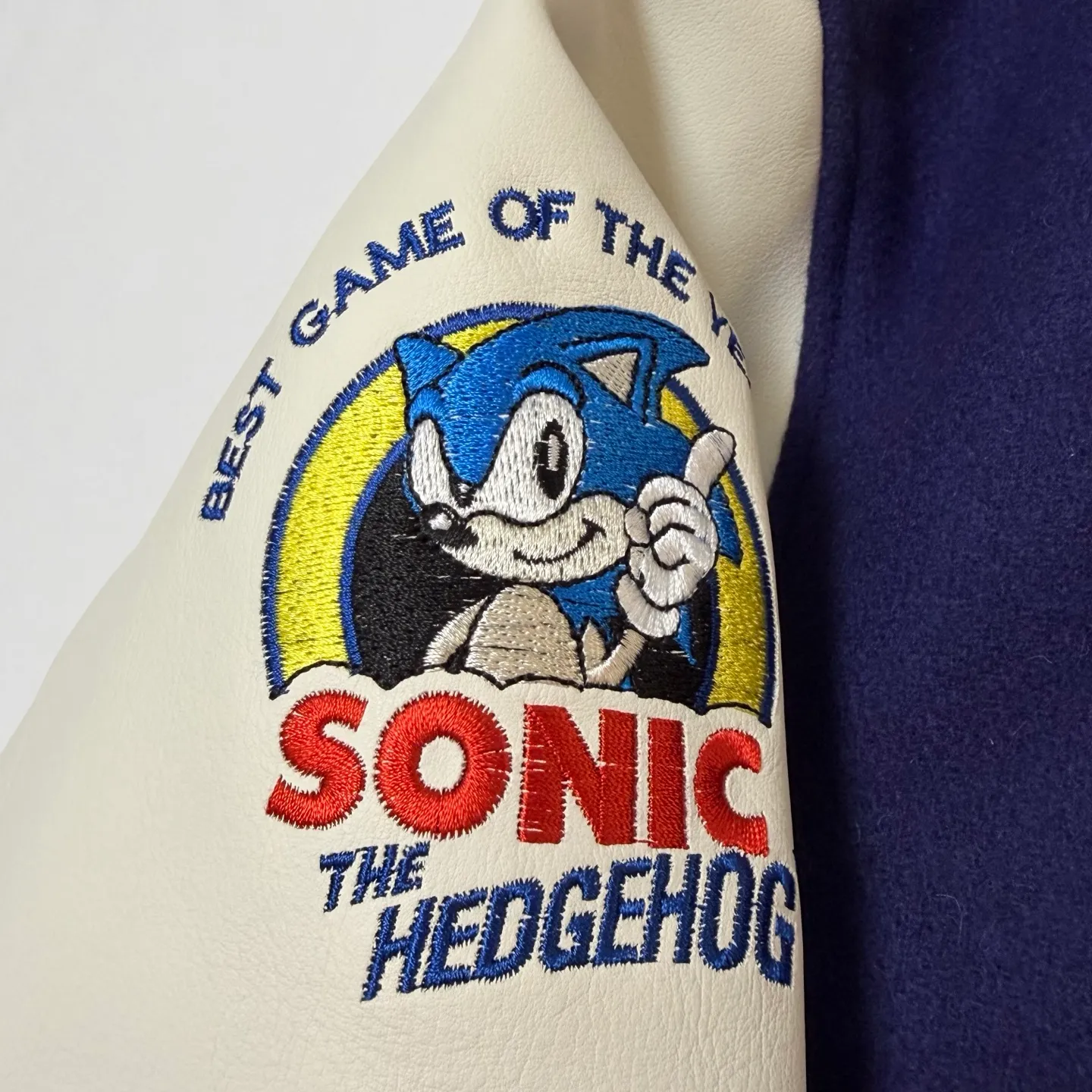 New model preview! Take pre-sale! SAINT Mxxxxxx x SEGA Sega joint genuine leather wool baseball jacket